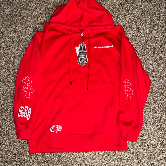 Chrome Hearts Red Sweater with Cross Details